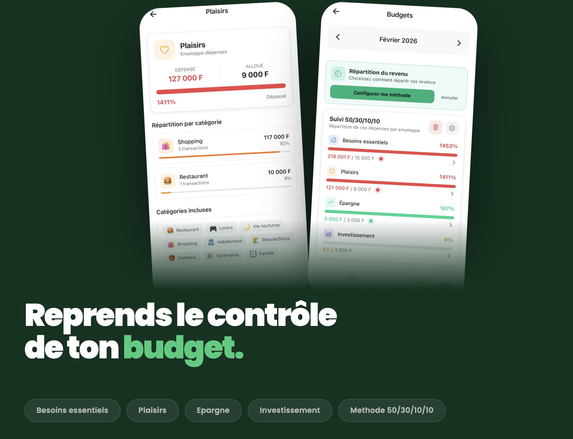 Vue budget principale SEKA Money