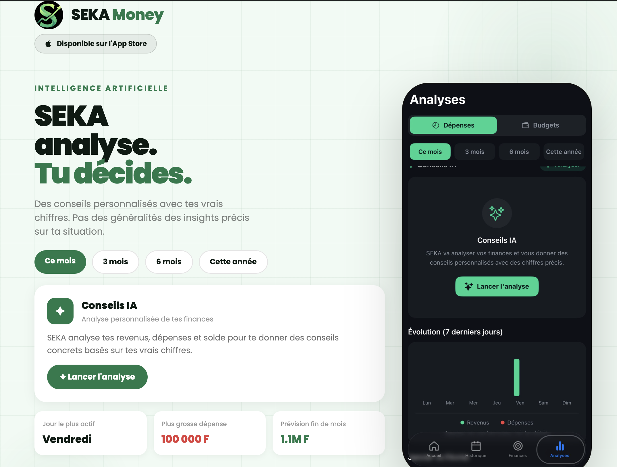 Analyses IA dans SEKA Money