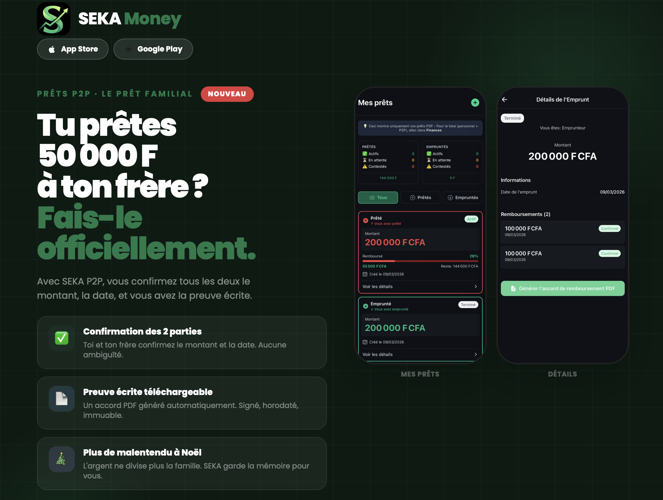 Pret P2P dans SEKA Money